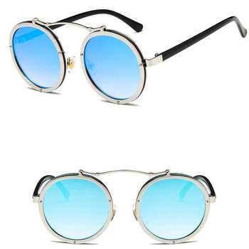 EYECRAFTERS NOUA Moda Steampunk Bărbați Femei ochelari de Soare Retro Rotund Oglindă Design Ochelari de sex Feminin de sex Masculin Oculos De Atât