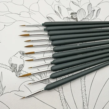 11 Buc/Lot Pensule Artist Bine Nailon Păr Vopsea Set Perie pentru Acuarelă, Acrilic, Ulei, Pensule Pictura Desen de Arta Supplie
