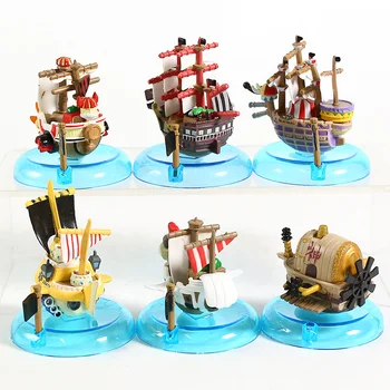 6pcs/set Corabie de Pirați Jucării Figura Anime One Piece Pirate Barca de Mii de Soare Gând Vesel din PVC figura de Colectare de Jucarii Model