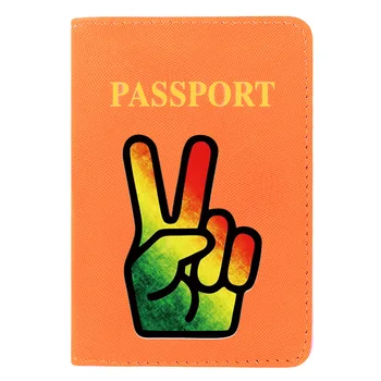 Misto De Înaltă Calitate Victorie Semn De Imprimare Bărbați Femei Pașaport Cover Din Piele De Călătorie De Buzunar Portofelul Saci