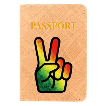 Misto De Înaltă Calitate Victorie Semn De Imprimare Bărbați Femei Pașaport Cover Din Piele De Călătorie De Buzunar Portofelul Saci
