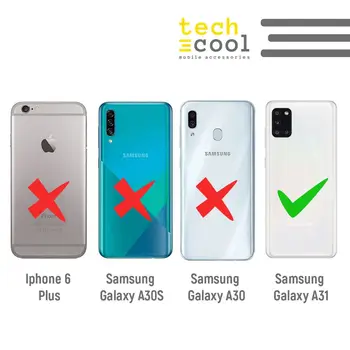 FunnyTech®Silicon de Caz pentru Samsung Galaxy A31 l Pac-Man vers.1 fond albastru