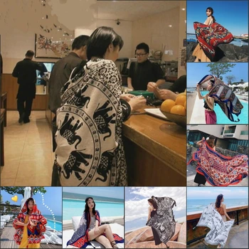 2020 Celebritate Stil Plajă Supradimensionate de protecție Solară Esarfa Femei,de Călătorie Șal Femei Prosop de Plajă cu Dublă utilizare de Vară Wild Eșarfă Eșarfă de Cap
