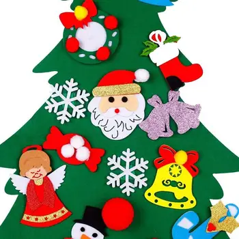 Copii DIY Simțit Pom de crăciun Moș Crăciun Ornamente de Perete Agățat Ușă Decor Cadou de Crăciun