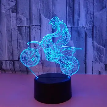 3D Acril Motocicleta 7 Gradient de Culori LED-uri Control Tactil Lumina de Noapte Lampă de Masă de Bază de Lumină pentru Acasă Raft Decor