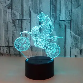 3D Acril Motocicleta 7 Gradient de Culori LED-uri Control Tactil Lumina de Noapte Lampă de Masă de Bază de Lumină pentru Acasă Raft Decor