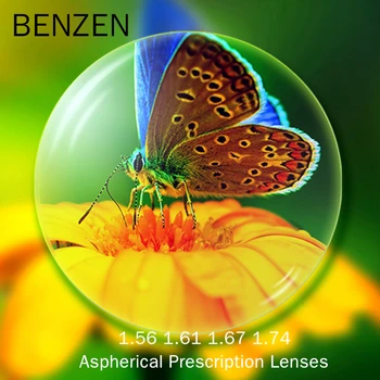 BENZEN1.56 1.61 1.67 1.74 Lentile Optice CR-39 Rășină Asferice baza de Prescriptie medicala Ochelari Lentile Ochi Clar Miopie Dioptrie Subțire HMC Lente