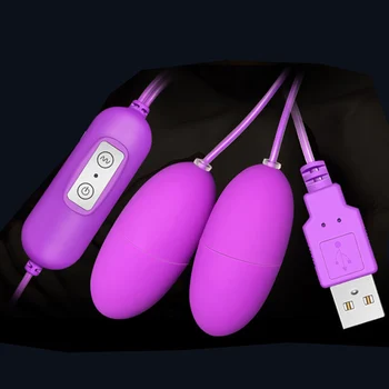 JIUAI 14 Viteze de interfață USB Dublu Ou Vibratoare de Control de la Distanță Puternic Vibrator Ou Jucarii Sexuale pentru Femei Vibrații Puternice