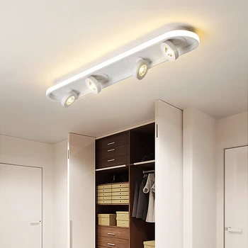LED-uri moderne Culoar Lumini Plafon Lampă Reglabile Roti de lumină la fața Locului pentru Dressing Vestiar Coridor Lung Negru Plafon Lumina