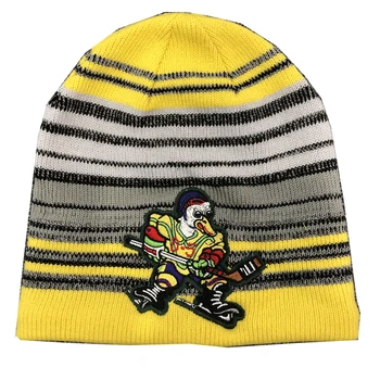AVIOANE de transport gratuit de înaltă calitate iarnă pălării tricotate cu un logo pentru quebec fani de hochei pe gheață