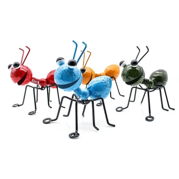 4PC Metal Colorat Ant Decor de Perete, Camera sau de Grădină în aer liber Curte de Arta de Perete Sculpturi în aer liber Curte, Veranda, Curte Gazon
