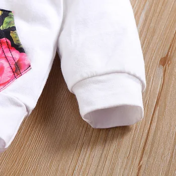 Nou-născut Infantil Copilul copil Fete Pulover florale Haină cu Glugă + Pantaloni handband 3PCS Set Haine Tinuta de Toamna Sportwear D20