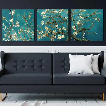 3 Panouri Abstract Van Gogh, Ulei Pictura Pe Perete Flori De Cais Înflorit Panza Pictura Pe Perete Imagini Opera De Arta De Imprimare Fără Chenar