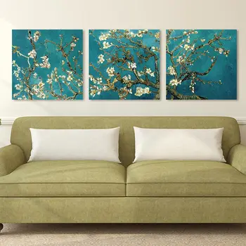 3 Panouri Abstract Van Gogh, Ulei Pictura Pe Perete Flori De Cais Înflorit Panza Pictura Pe Perete Imagini Opera De Arta De Imprimare Fără Chenar