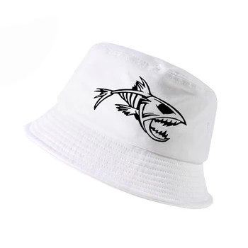 Moda în aer liber, pescuit pălărie Gură de Pește Schelet Tribal hip hop capac Bărbați Femei soare pescar pălării de Desene animate Oase de Pește găleată pălărie