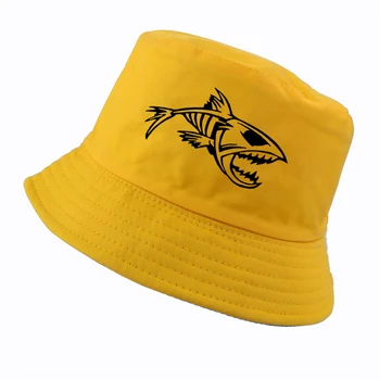 Moda în aer liber, pescuit pălărie Gură de Pește Schelet Tribal hip hop capac Bărbați Femei soare pescar pălării de Desene animate Oase de Pește găleată pălărie