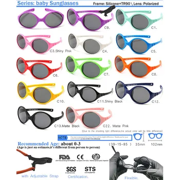 IVSTA 0-3 Nou-ochelari de Soare pentru Copii Mici, Copii ochelari de Soare Fetele Nu Șurub Incasabil Cauciuc TR90 Silicon, Cadru Lentile Polarizate TAC