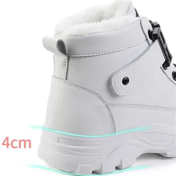 Femei Iarna Zapada Ghete 2020 Noua Moda High-Top Pantofi Casual Femei Impermeabil Cizme Cald Femeie Adidași Alb De Înaltă Calitate