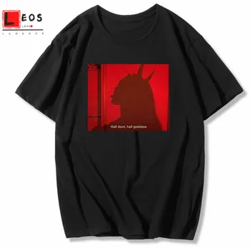 Harajuku Litere Tipărite Plus Dimensiune Pierde T-shirt Diavolul Scrisoarea Imprimate Casual Vintage Femei Punk Amuzant Gotic Gât T-shirt