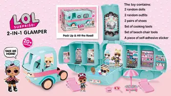 L. O. L. Păpuși Surpriză Glamper 2-în-1 autobuz de Jucărie detasabila papusa lol casa anime cifre model fata de ziua de nastere cadou