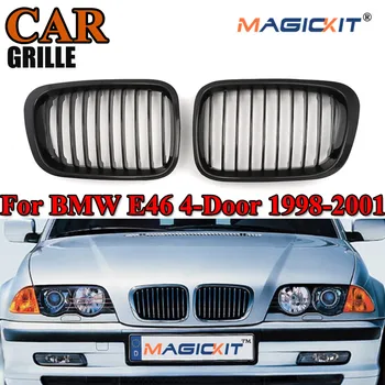 MagicKit Pereche Negru Lucios Fata Rinichi Grile Grile Pentru 98-01 BMW E46 Seria 3 4 Usi