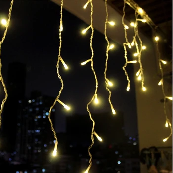 Crăciun Ghirlanda LED-uri Cortina Sloi de gheață Șir de Lumini UE Plug Ofili de 0,4-0,6 m Garden Street Mall Streașină în aer liber Decorative Lampă de noapte