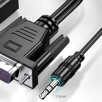 1080P VGA - Cablu Convertor VGA de sex Feminin de sex Masculin pentru a - cu Adaptor de 3,5 mm Ieșire pentru Laptop PC-ul la HDTV Proiector