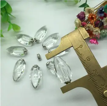100pieces 11*26mm picătură de apă lacrimă flacon Cristal pandantiv in Miniatura sticla de Parfum de farmece numele pe orez art ulei Esential de farmece