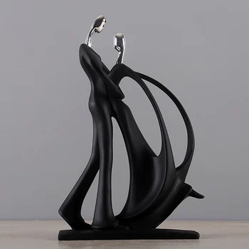Rășină Pereche De Dans Statuie Europeană De Sculptură Abstractă Figurine Meserii Creative Cabinet Vin Acasă Decor Ornamente D131