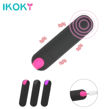 IKOKY 10 Viteza Mini Glont Vibrator USB Reîncărcabilă G-spot Masaj Puternic cu Degetul Design Vibrații Puternice Jucarii Sexuale pentru Femei