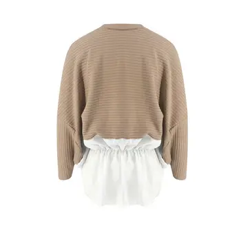 2019 Moda Pentru Femei Cu Maneci Lungi Mozaic Pulover Topuri Doamnelor Casual Pulover Bluza