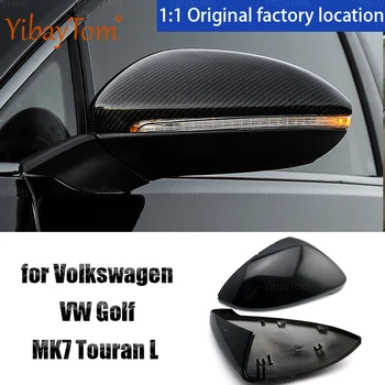 Negru Coajă Retrovizoare Oglinda Laterala capac de Acoperire pentru Volkswagen VW Golf 7 R MK7 7.5 GTI 2013-20 Touran L 2016-19 Fibra de Carbon Model