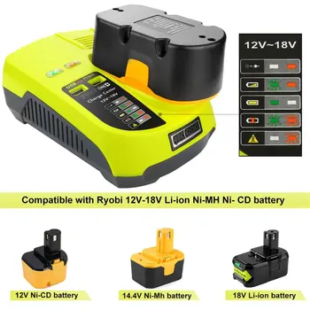 Încărcător De Baterie,Acumulator Instrument De Putere,Reîncărcabilă Pentru Ryobi P117,Ni-Cd, Ni-Mh, Li-Ion, Încărcător De Baterie Din Plastic