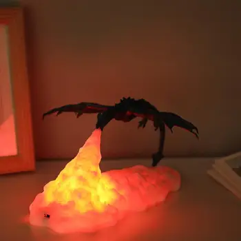 Imprimate 3D LED Dragon de Foc Lămpi Lumina de Noapte Reîncărcabilă Lumina Moale Drumeții Copil starea de Spirit în Camera Dormitor De Decorare Dormitor Ca G0M9