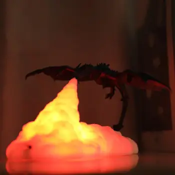 Imprimate 3D LED Dragon de Foc Lămpi Lumina de Noapte Reîncărcabilă Lumina Moale Drumeții Copil starea de Spirit în Camera Dormitor De Decorare Dormitor Ca G0M9