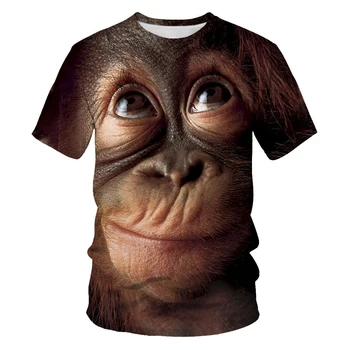 Urangutan model 3D T-shirt cu maneci scurte de vara barbati de moda de top animal print 3DT tricou bărbați material confortabil XXS-6XL