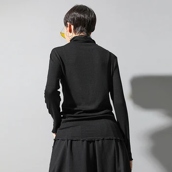 Femeile Scrisoare De Imprimare Negru Cu Maneci Lungi T-Shirt Noi Guler De Moda Temperament Tricouri Topuri Casual, Haine De Primavara Toamna Anului 2021