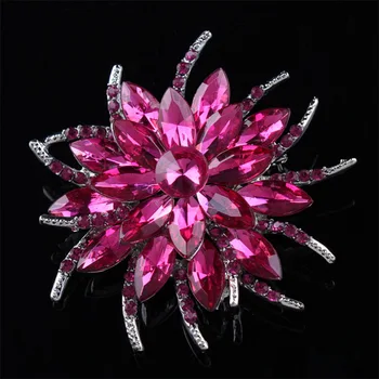 Donia bijuterii versiunea coreeană de floare de cristal broșă Europa și America de sticlă aliaj brosa haina accesorii