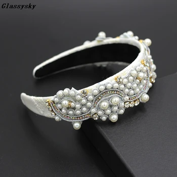 2020 moda bentita perla banda de susținere accesorii de nunta caciula de Lux, Cristale Si Margele Hairband Stras 856