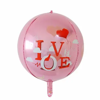 20buc 22 inch 4D Cubi de Dragoste Baloane Folie Nunta, Decoratiuni Baloane Petrecere de Ziua Îndrăgostiților Consumabile Gonflabile Petrecere de Ziua