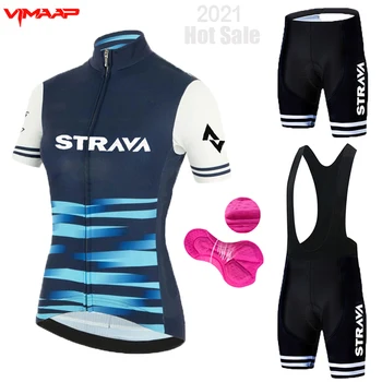 2021 STRAVA Pro Echipa de vară ciclism Jersey set Îmbrăcăminte de Biciclete MTB Respirabil Femei camasa cu Maneci Scurte cu Bicicleta salopete pantaloni scurți Gel pad