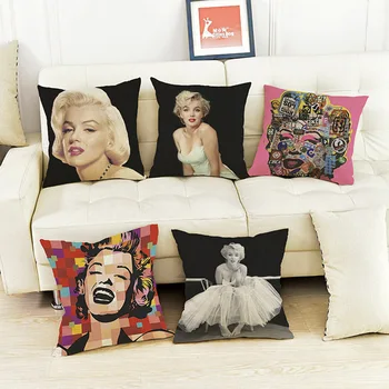 Actrita americana Marilyn Monroe Caracterul Arunca Pernă de Artă Populară Acasă Canapea Scaun Auto Decor Pernele de Acoperire 45x45cm