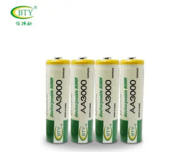 4buc bty AA 3000 DE 1.2 V Quanlity Baterii Reîncărcabile AA 3000 BTY NI-MH 1.2 V Reîncărcabilă 2A Baterie 800mah