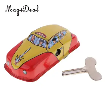 MagiDeal 1 buc Epocă Masina de Taxi Model Wind-up Ceasul Tin Jucărie Clasic de Decorare Colectie de Cadouri pentru Adult Copii Tineri