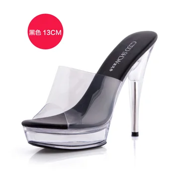 2020 Vara Noi Femei Sandale cu Tocuri foarte inalte, 13CM Cristal Transparent Pantofi de Nunta Impermeabil Platforma Femei Papuci