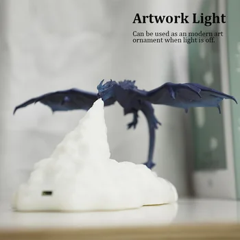 În 2020, cele mai Noi Dropship Imprimate 3D LED Dragon Lămpi Ca Lumina de Noapte Pentru Acasă Vânzare Fierbinte Decât Luna Lampă Lampă de Noapte cele mai Bune Cadouri Pentru Copii