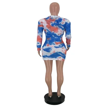 Rochie pentru Femei 2020 Moda Toamna cu Maneci Lungi V-neck Print Casual Stil Stradă de Vânzare Fierbinte Neregulate Rochie Mini