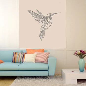 Geometrice Colibri Pasăre Perete Decal Natură Abstractă Păsări Animale De Perete Autocolant Vinil Art Home Decor Camera De Zi Dormitor Murală