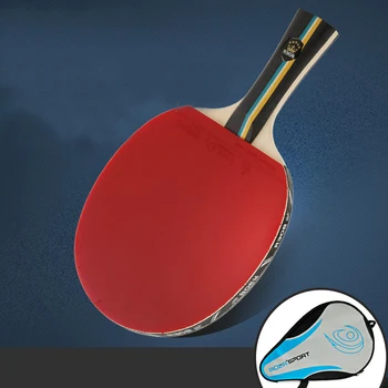 1 Bucata 7 Straturi De Tenis De Masă Bat Racheta Timp Scurt Mâner Rachetă De Tenis De Masă Tei Ping Pong Racheta Cu Sac