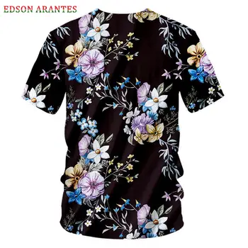 3d personalizat T-shirt Mens Hipster Hip Hop Florale tricouri Unisex V-neck Completă de Imprimare Flori Tricou de Vara Topuri Plus Dimensiune S-7XL